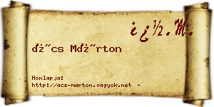 Ács Márton névjegykártya
