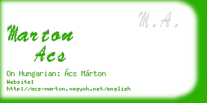 marton acs business card
